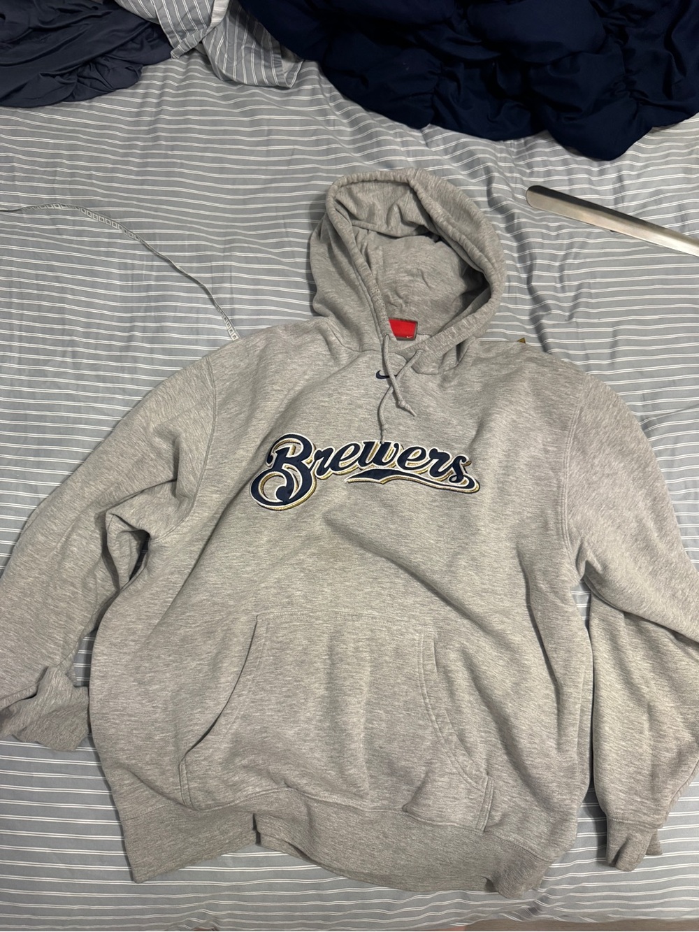 Brewers Gray Nike Hooded Sweatshirt - Men’s XL